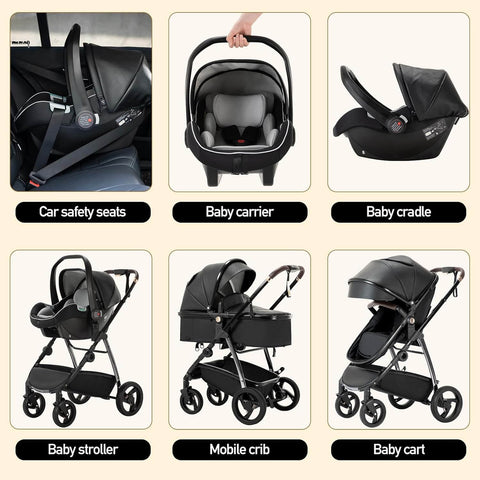 3-in-1 Baby Stroller & Car Seat Set — Foldable