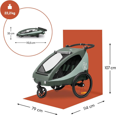2-Seater Child Bike Trailer & Stroller